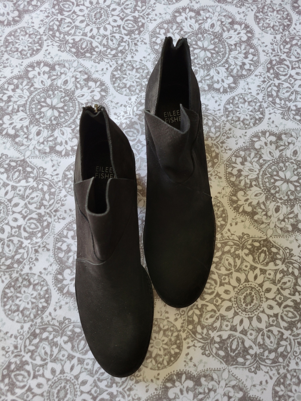 Eileen Fisher Dark Brown Suede Ankle Booties
